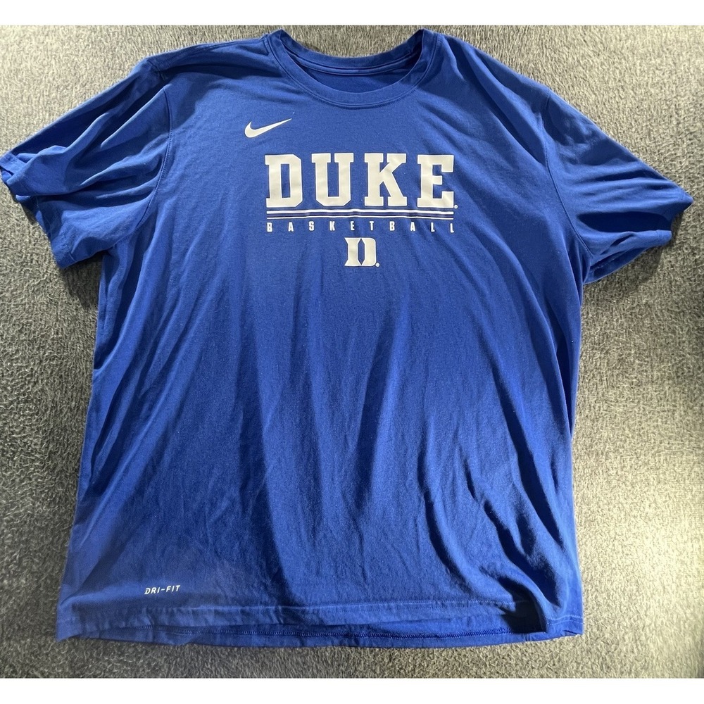 Nike Duke Blue Devils Shirt Mens Large XL DriFit NCAA Short Sleeves Tee
